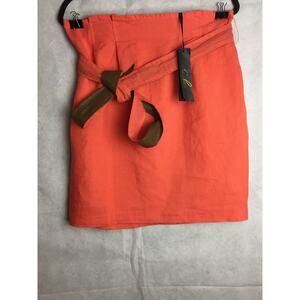 C. Luce Orange Skirt with Reversible Belt Women’s Size L New With Tags